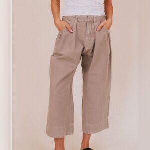 Free People Sweet Talk Pink Chino Cropped Trousers